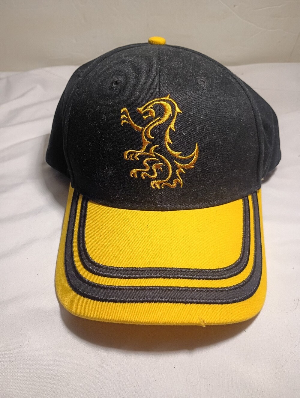 Universal Studios Harry Potter Hufflepuff Mascot Baseball Cap Black Yellow Adult